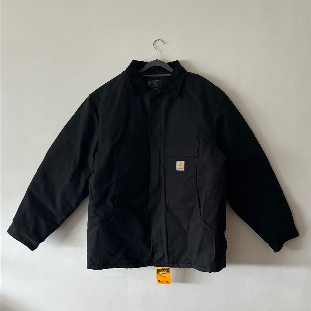 Carhartt Black Workwear Jacket FIRM DUCK INSULATED TRADITIONAL COAT XL TALL NWT